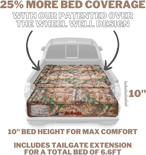 Miniatura 3 de Pittman Outdoors - Colchón inflable, camuflaje, para camión, colchón de aire, cama de tamaño completo larga, 8 pies de longitud con bomba de aire de