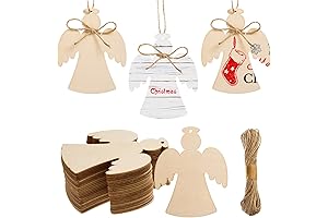 72 PCS Unfinished Wood Angel Cutouts for DIY Christmas Ornament