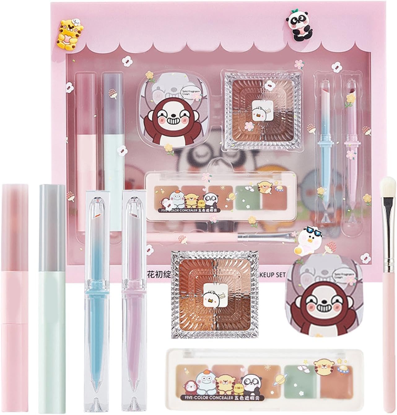 Beauty Makeup Set, Women’s Full Cosmetic Kit, Multi-Purpose Accessories Aids, Harmless and Gentle Sturdy Material Enhances Beauty Easy to Use Versatile Use for Girls, Multicolor