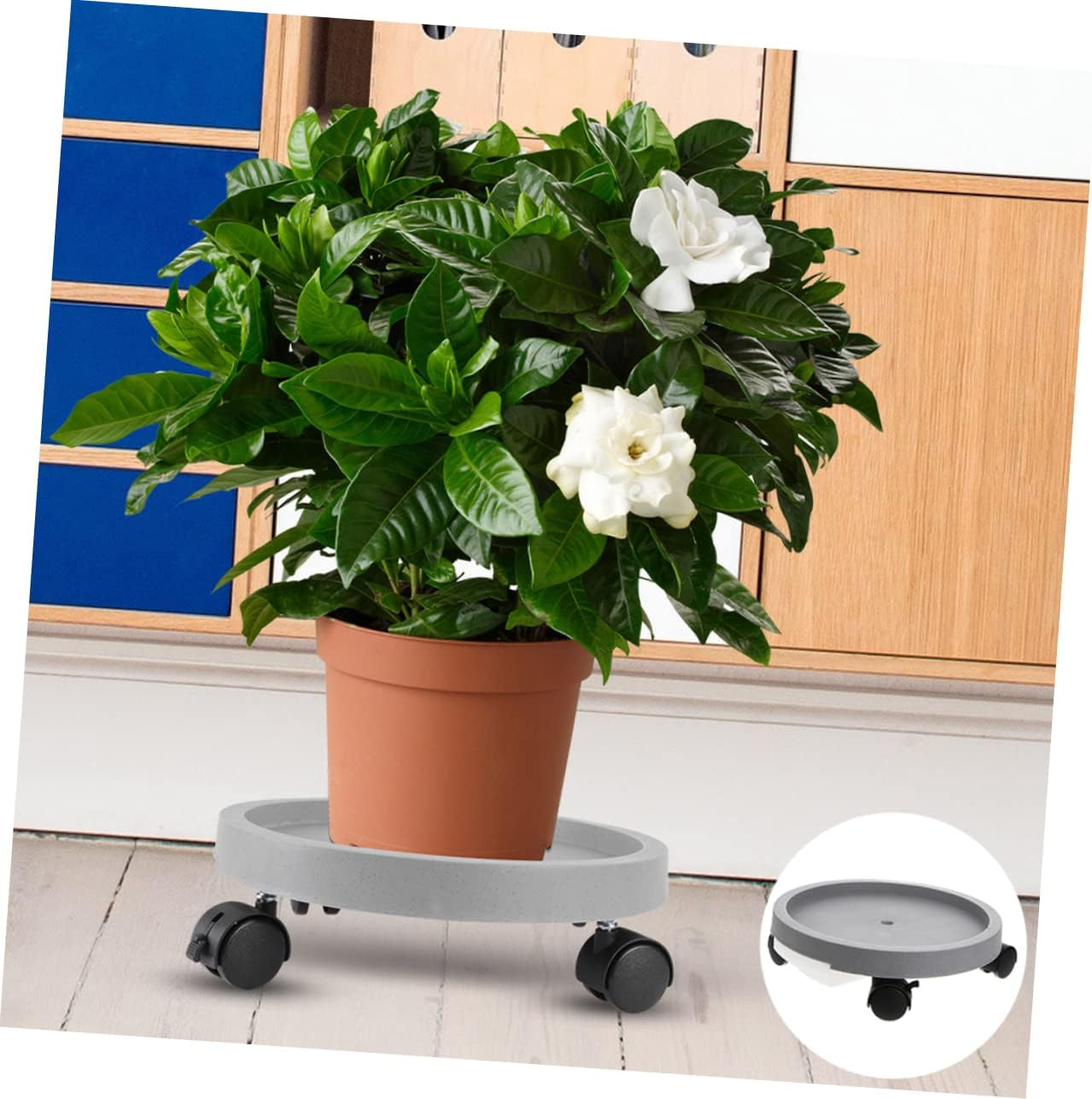 Ergonomic Mobile Flower Pot Holder with Water Tray 34cm Diameter 8cm Height Plant Pot Bases Gardening Tools
