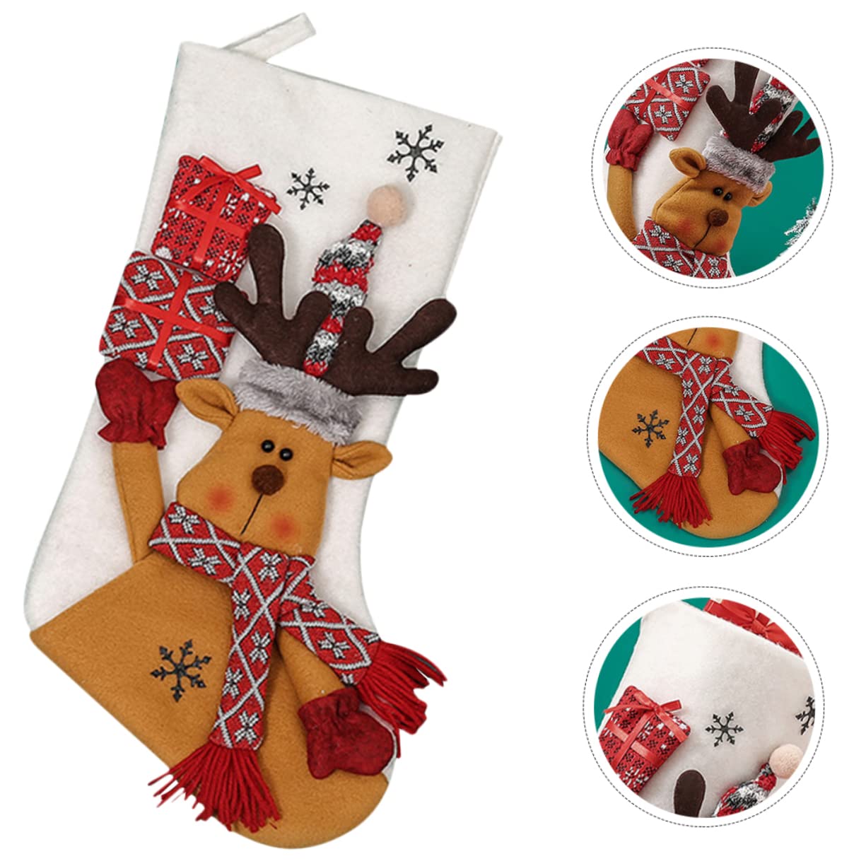 MAGICLULU 5 Piezas Calcetines Navideños Sostenedor del Calcetín De Navidad Colgante Cajas Gran Calcetín De Navidad Estante De Navidad Felpa Decoraciones Medias De Navidad Tejido No Tejido