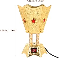Vista 3 de Quemador de incienso eléctrico de metal, estilo de Oriente Medio, quemador de incienso eléctrico de mesa, para hogar, oficina, yoga, decoración