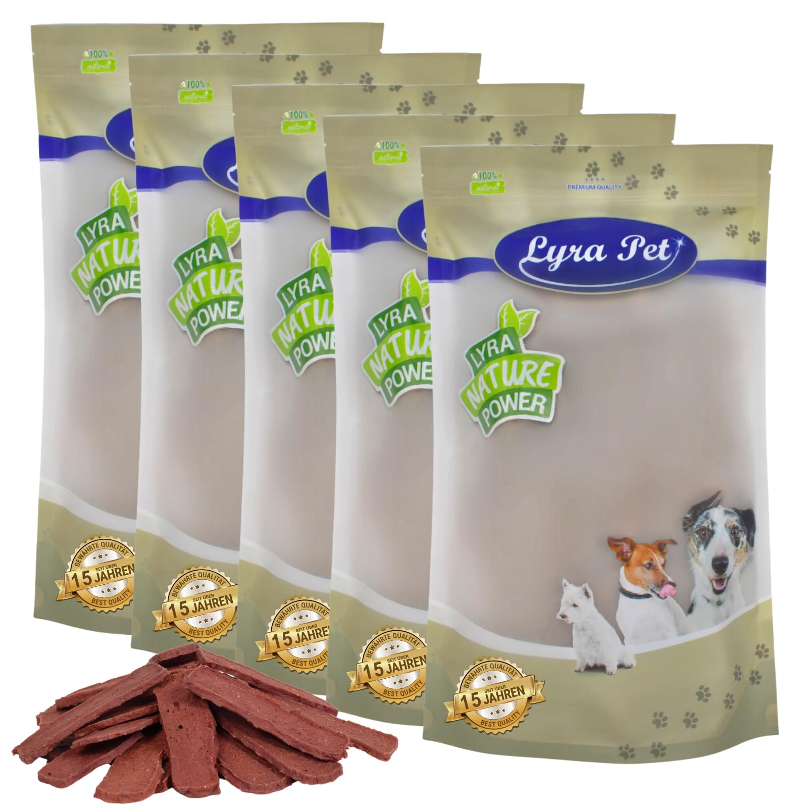 Lyra Pet® 5 kg Pferdefleischstreifen getrocknet - Kausnack für Hunde