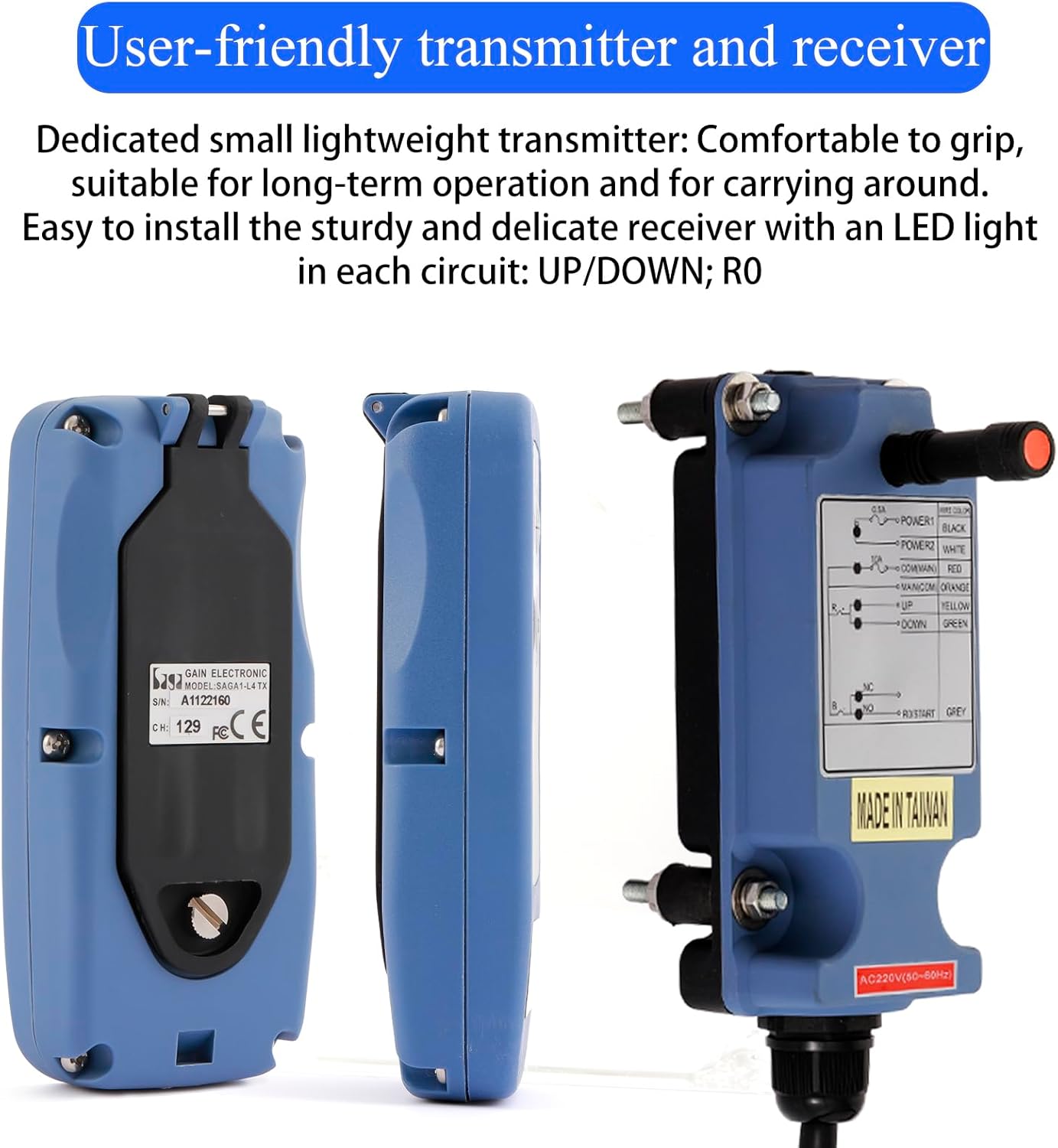 Mini Wireless Overhead Crane Remote Control Industrial Controller 2 Transmitters 12V 24V Receiver SAGA-L4