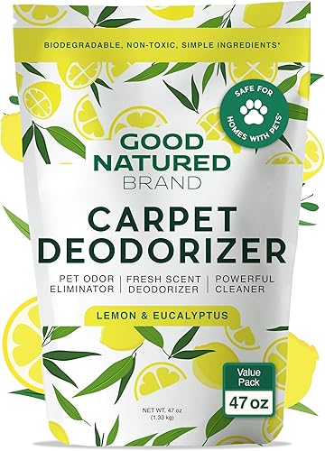Good Natured Brand Desodorizador y ambientador en polvo para alfombras Eliminador de olores de mascotas para olores fuertes y orina de mascotas Good Natured Brand Desodorizador y ambientador en polvo para alfombras Eliminador de olores de mascotas para olores fuertes y orina de mascotas
