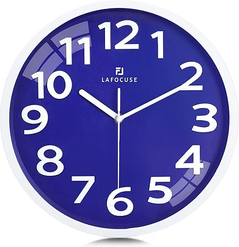 Lafocuse Reloj de pared gris con números 3D de 12 pulgadas para decoración de sala de estar, reloj de pared de cocina moderno, funciona con pilas,