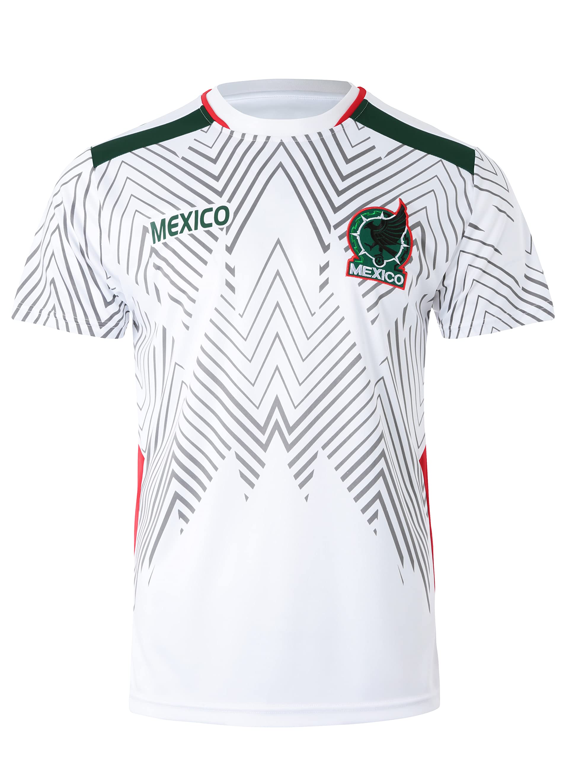 National Mexico Soccer Jersey World Futbol Cup Team Uniform Futsal Athletic Top Shirt (3X-Large, White)