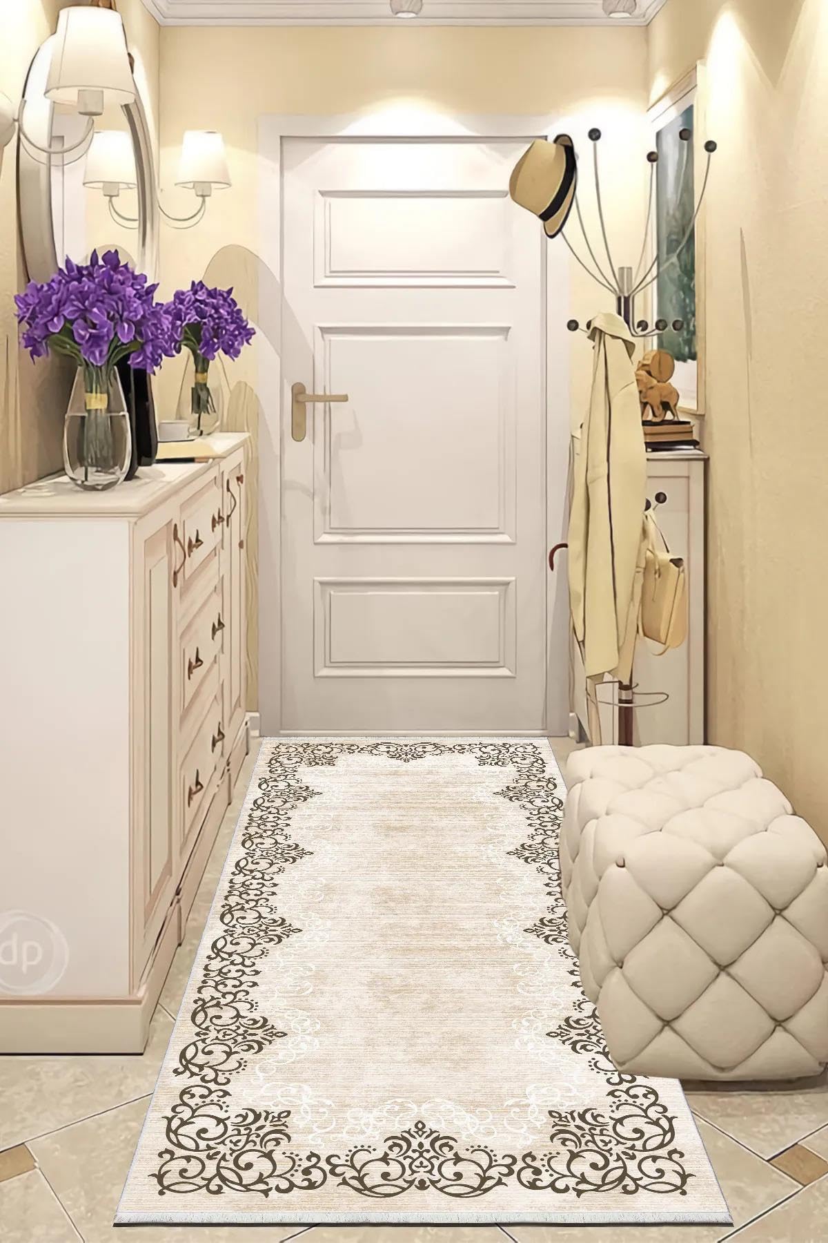 Monnhein Çok Renkli Yolluk Gugu - Yıkanabilir, Kaymaz Taban, Dijital Baskılı, Leke Tutmaz, İnce Hav, Modern Koridor, Mutfak, Antre ve Salon için Dekoratif Yolluk