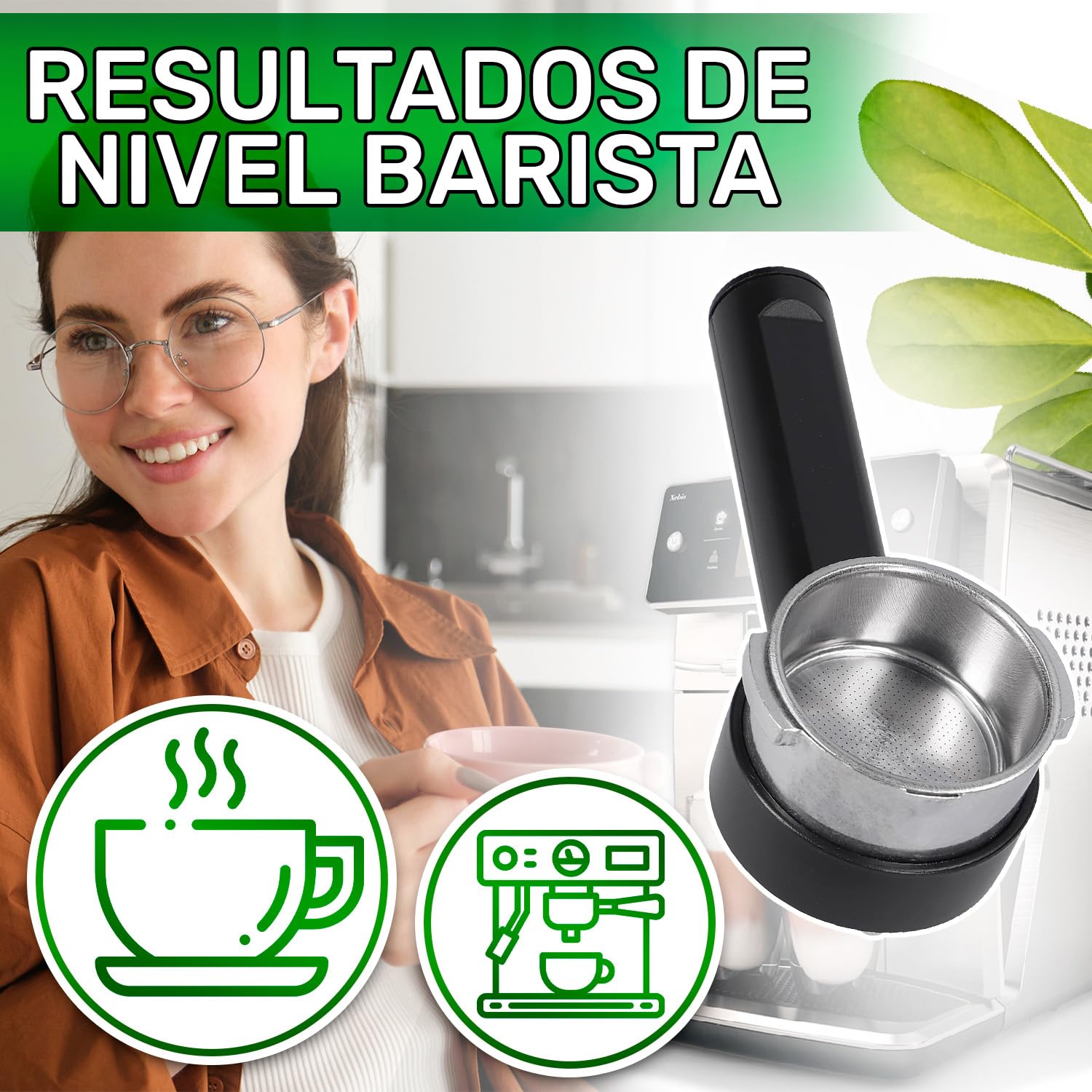 Portafiltro Cafetera con el Código Original 11008490 226551663 226551650 421941312101 996530067961 para Saeco para Philips para Gaggia - Garantía de 5 Años - ONIX TECH