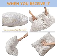 Vista 6 de Shredded Memory Foam Pillows, King Size Set of 2,Adjustable Bed Pillows for Side Back Stomach Sleepers,Comfy Cooling Pillows for Sleeping with