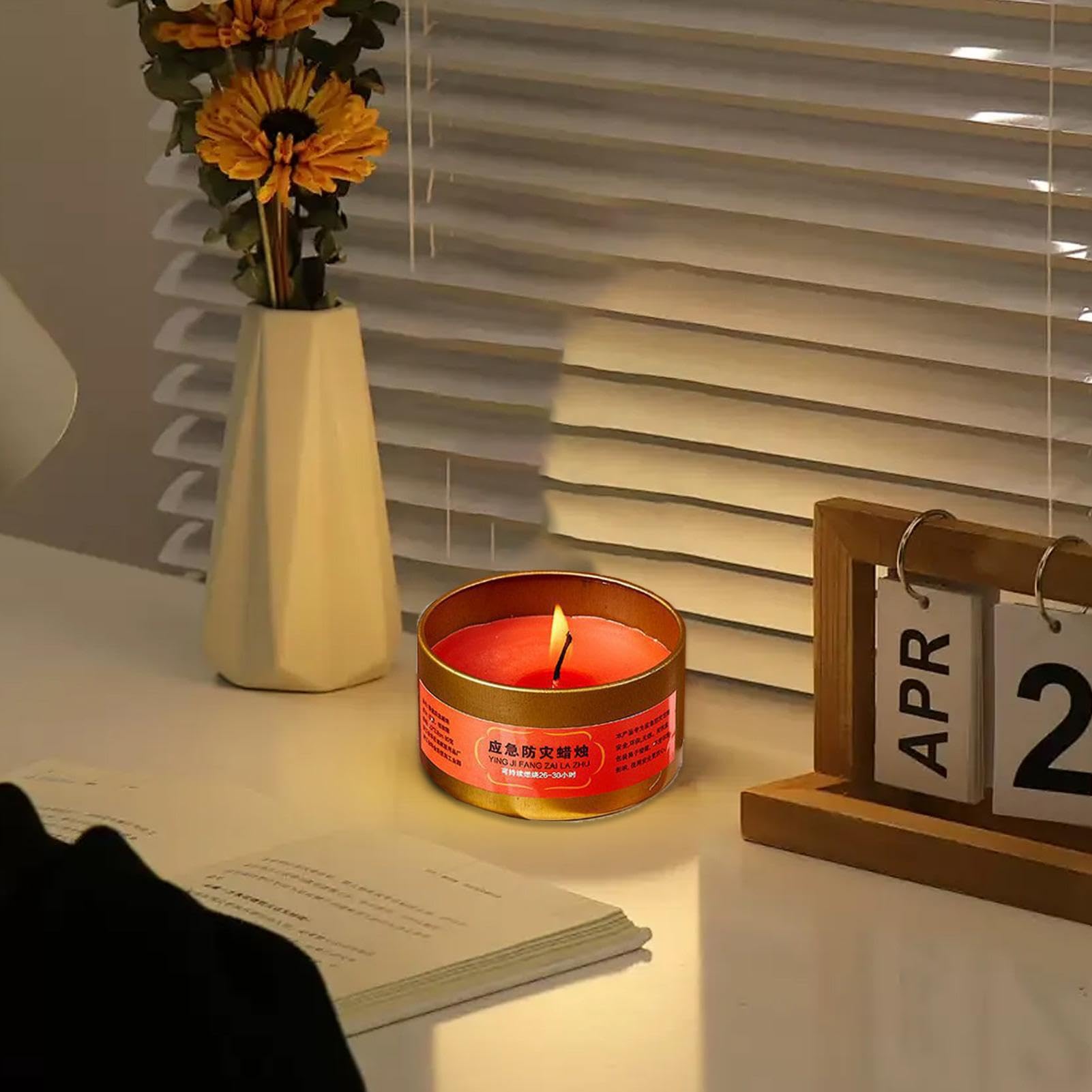 Emergéncy Candle - Survival Candles | Survival Gear Candle | Windproof Long Burning Survival Candles | Outdoor Camping Candle | Great Light Source Gear for Survival, Camping, Blackoutt & Peace of Mind