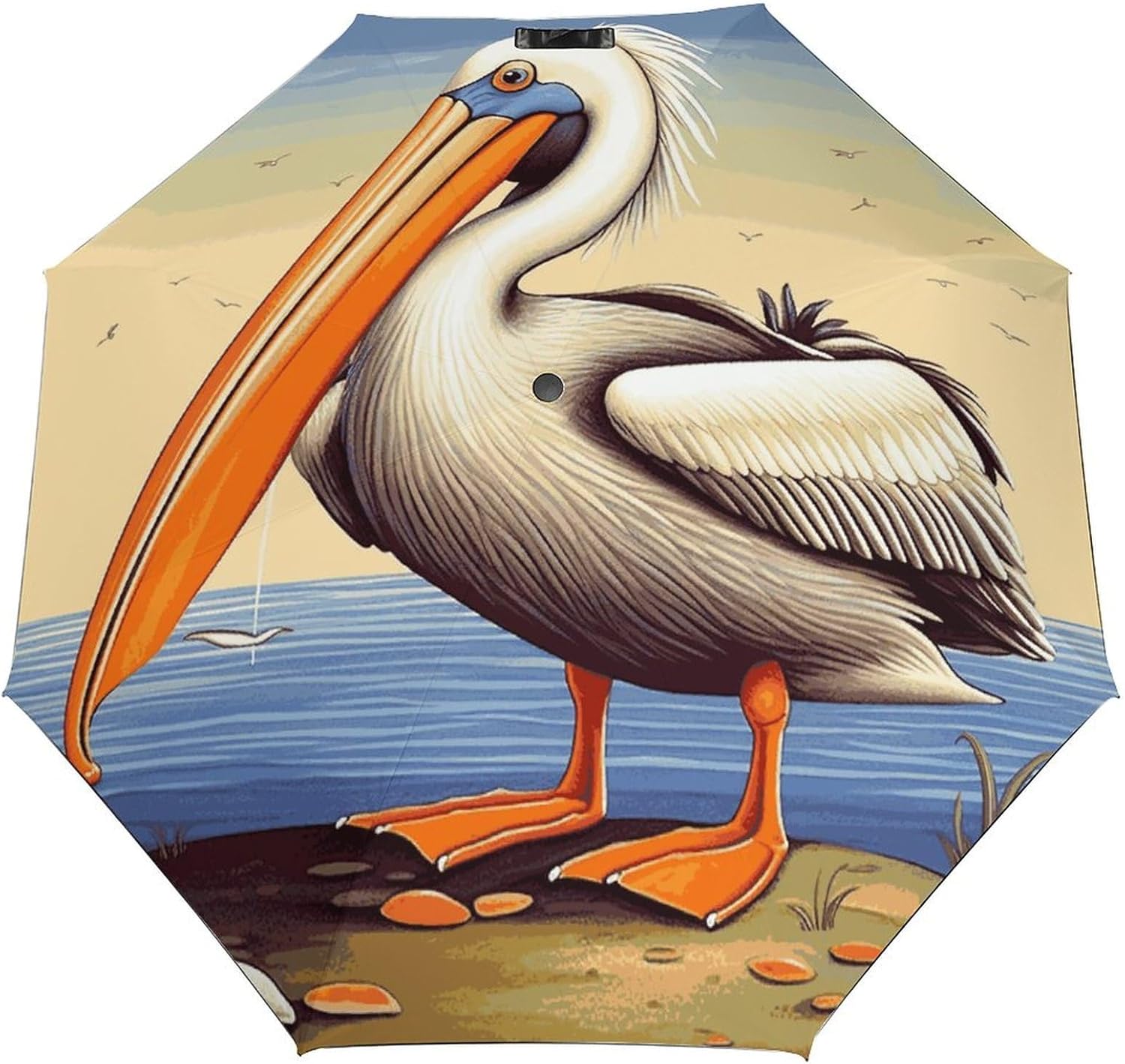 Folding Small Sun Umbrella Pelican Birds Windproof Travel Umbrella Lightweight Small And Compact Suit for Pocket