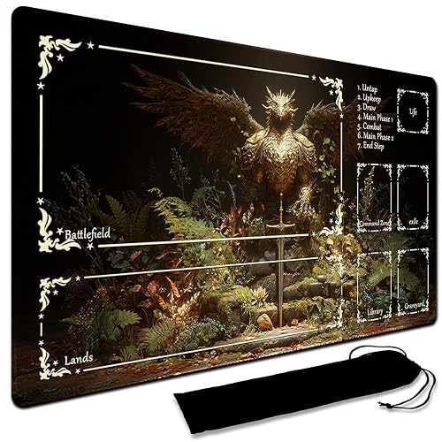 Alfombra de juego para MTG, con almacenamiento impermeable Negro Tamaño 60 x 35 cm