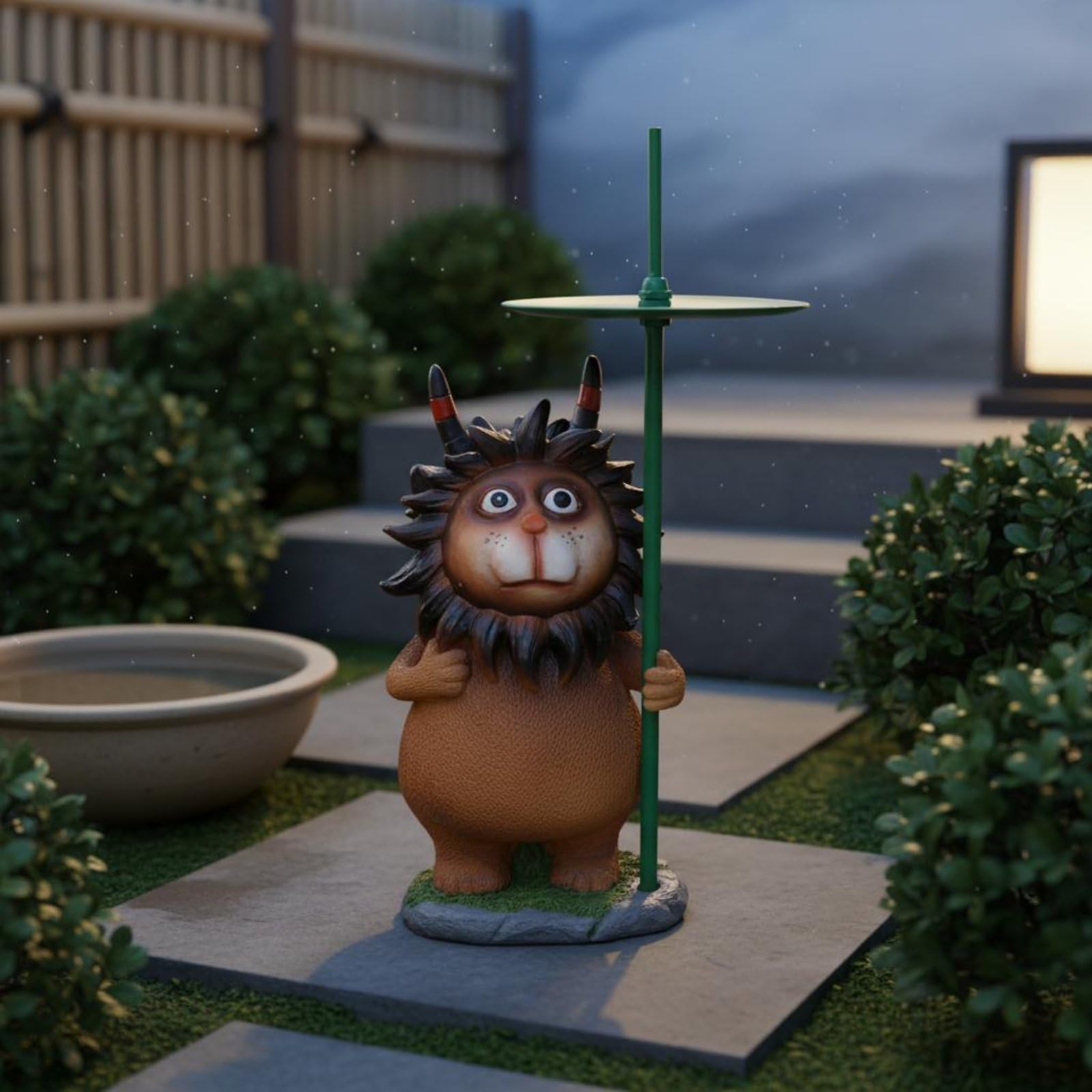 Statua Resina Antizanzare Uso Esterno Supporto Essenza Animale Portatile Supporto Rotondo Bobina Zanzare per Giardino, Marrone