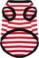 Vista 10 de Paiaite Juego de camisa de perro de 3 piezas a rayas oscuras, hecha de algodón transpirable para perros pequeños y medianos. Mantén a tu canino