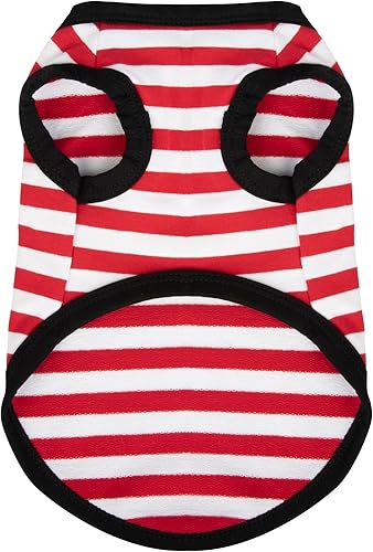 Miniatura 15 de Paiaite 3 Pieces Dog Striped Shirt Dark Color Cotton Sleeveless Puppy Shirts Breathable Pet Apparel Tank Top Colorful Puppy Sweatshirt Clothes for
