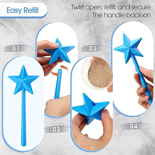 Miniatura 4 de Qinyoung 4 piezas de varita mágica, salero y pimentero, salero de estrella, varita de sal y pimienta, accesorios de cocina, 2 para 3 agujeros, 2