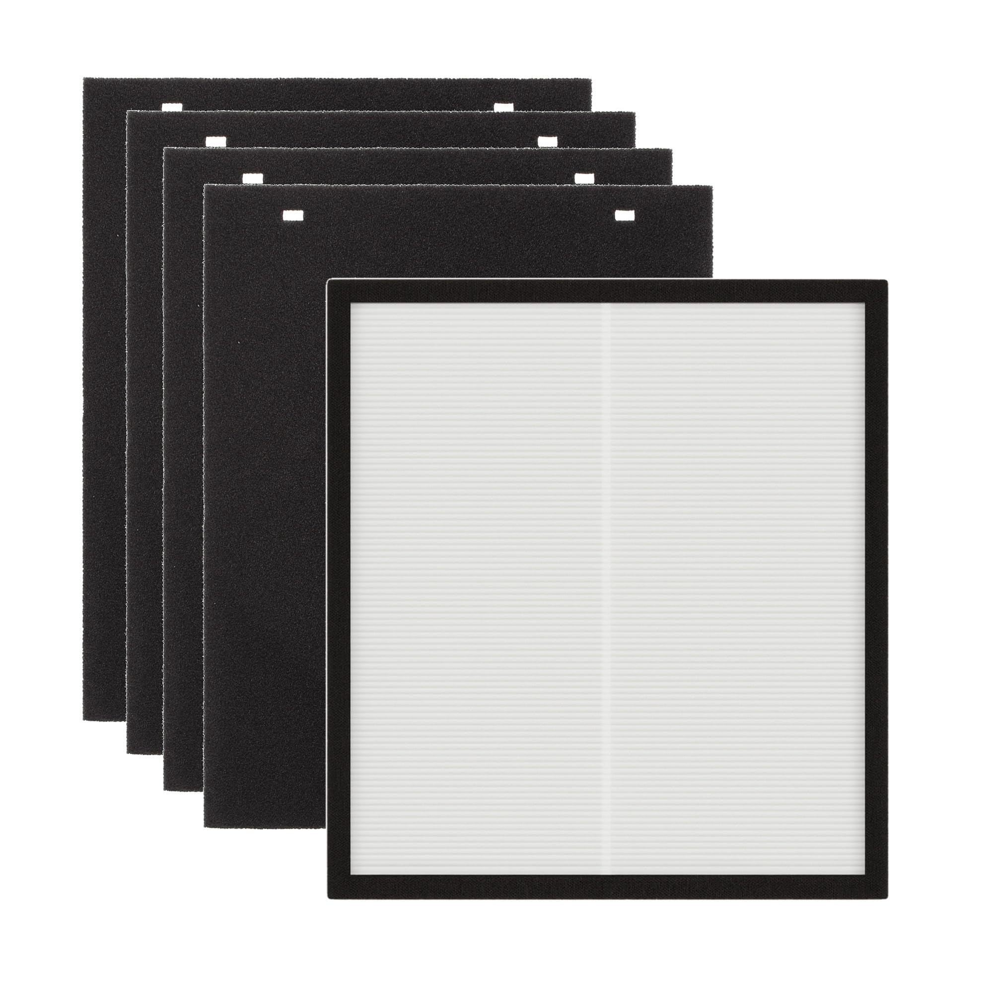 HQRP Filter Set Сompatible with HoMedics TotalClean AF-20, AP-25 Air Purifiers, Replacement for HoMedics AF-20FL, True HEPA with 4 Carbon Filters