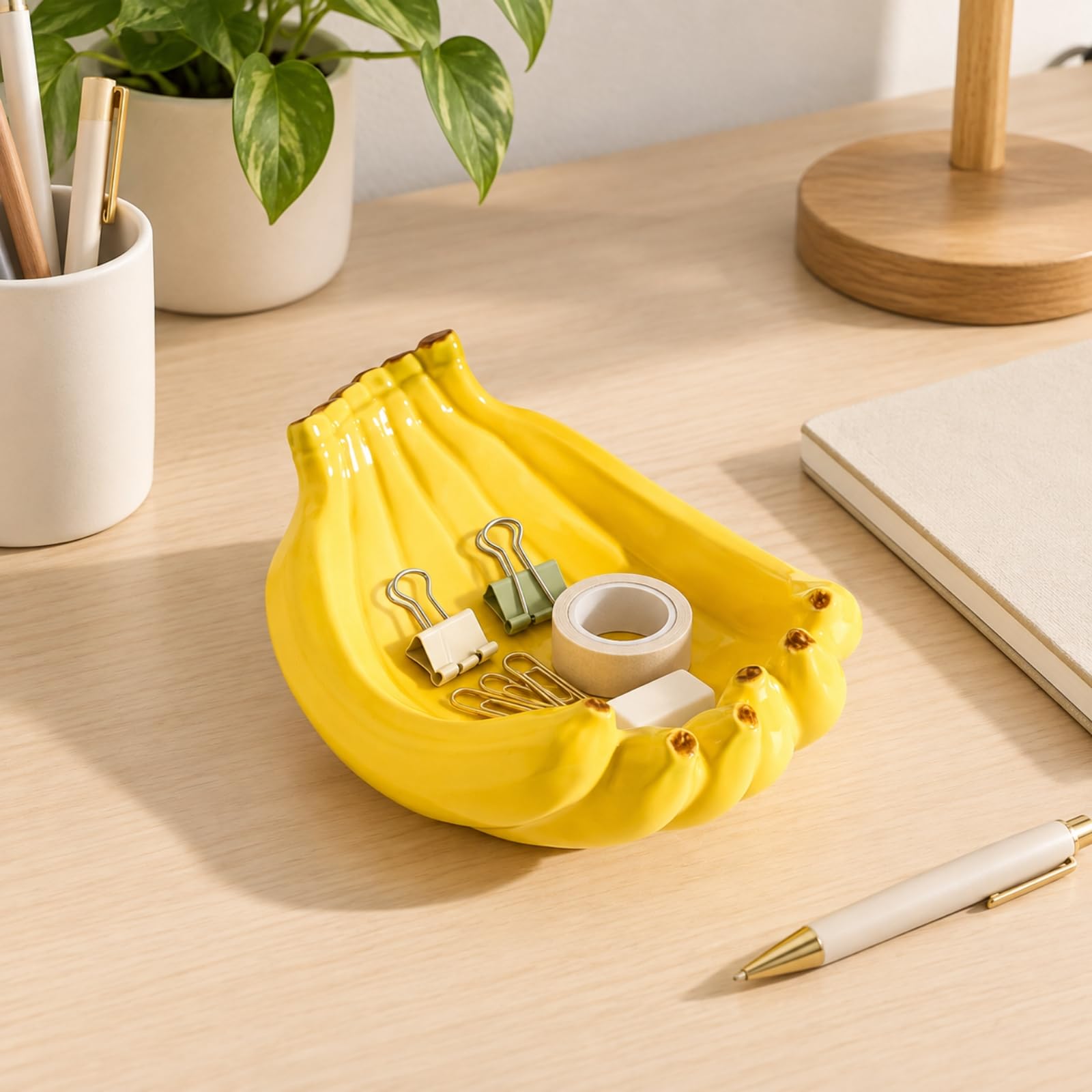 à Fruits En Forme Régime Bananes Brillant Plat à Bananes En Céramique Polyvalent Bol Collation Décoratif pr Décoration D'intérieur