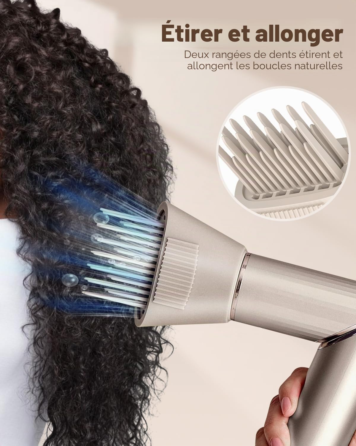 Accessoire de buse à dents larges pour le peigne Chuancheng Shark XSKHD4WTCA FlexStyle, brosse sèche-cheveux pré-styling pour cheveux bouclés et frisés, accessoires pour le coiffage
