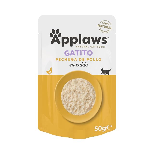Foto 2 de 4 de Applaws Natural Kitten Wet Cat Food Pouch, Kitten Chicken in Broth 12 x 50g
