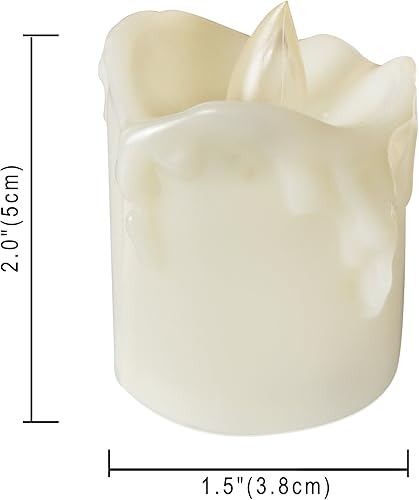 Miniatura 5 de Juego de 6 velas votivas LED sin llama con control remoto, luces de té eléctricas falsas y parpadeantes realistas a granel, bautismo, boda, fiesta,