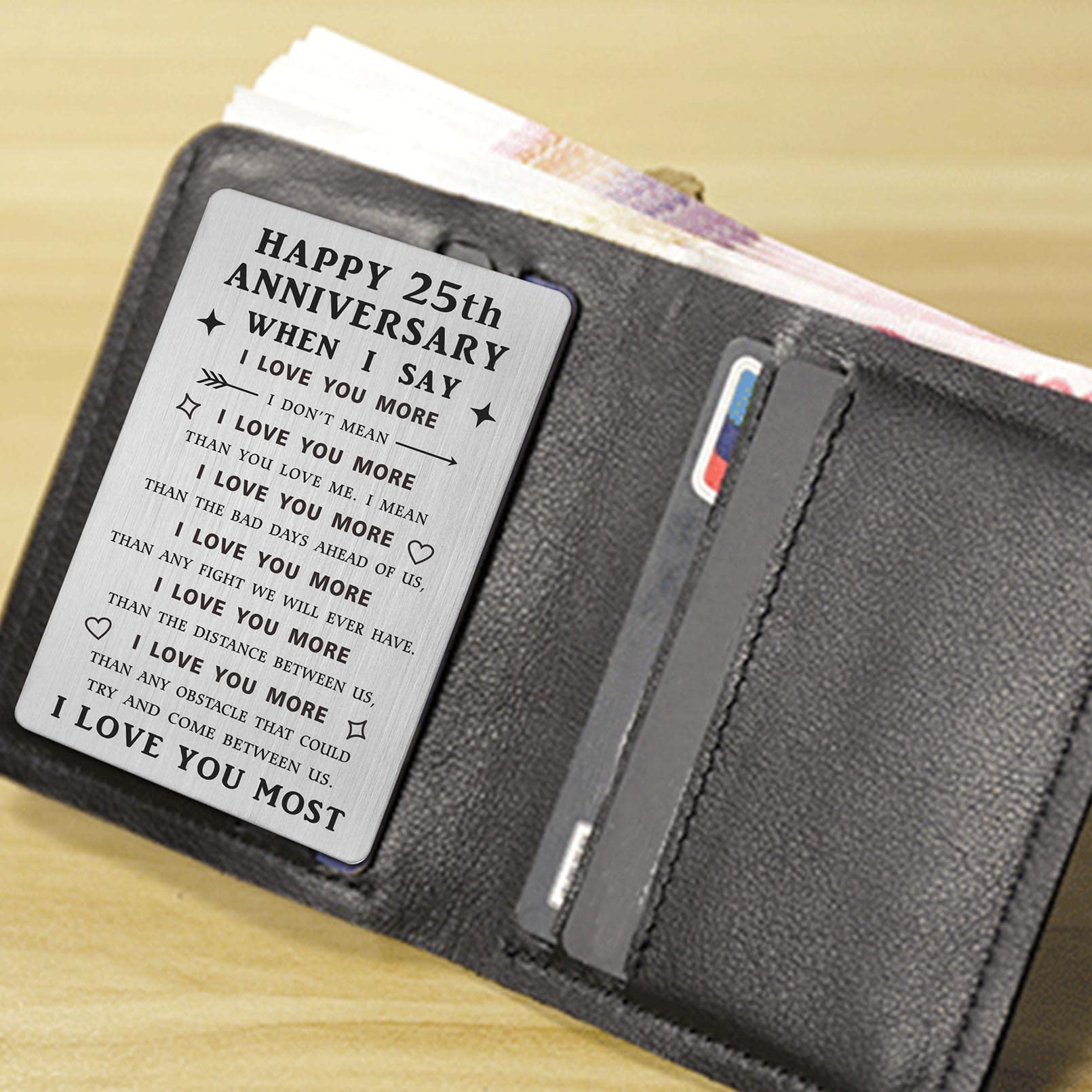 SOUSYOKYO 25th Anniversary Card Gifts for Husband Men Him