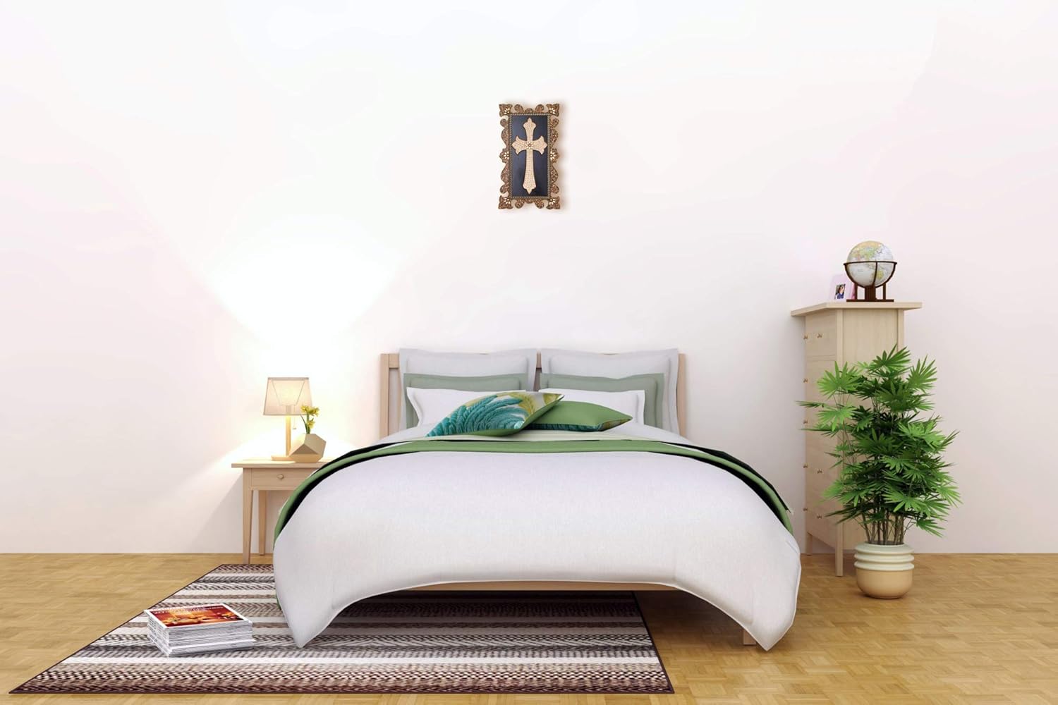 Decorative Wall Crosses for Home Decor - 100% Handcrafted Wooden Wall Cross Hanging Painting - mj27jsg70ba