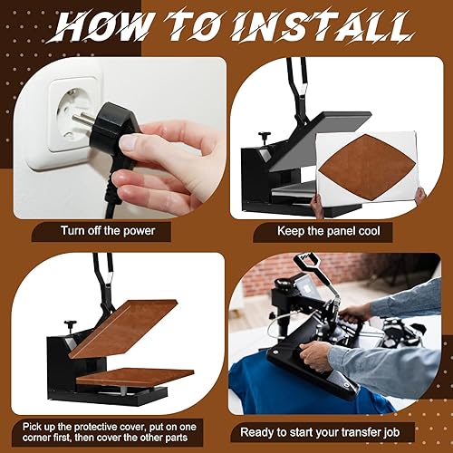 Miniatura 2 de Juego de 2 fundas de envoltura para placa de prensa de calor, 16 x 24 pulgadas, resistentes al calor, reutilizables, almohadilla para máquina de