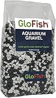 GloFish Black Aquarium Gravel with White Fluorescent Accents - 5 lb Bag for Glowing Tanks
