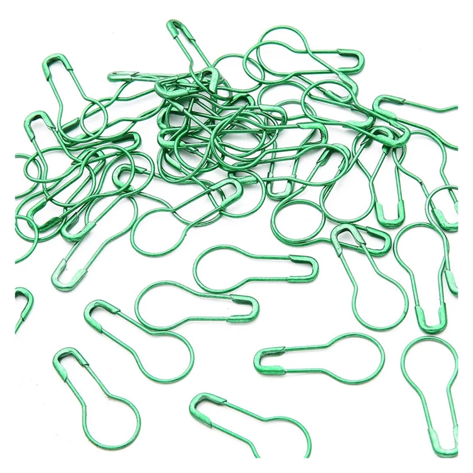 Safety Pins, 100 Pcs Multicolor Metal Safety Bulb Pins Calabash Crochet Markers For Knitting Sewing(Green 100pcs)