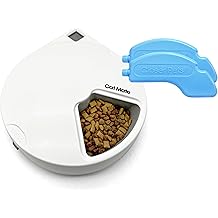 Cat Mate C500 Automatic 5 Bowl Digital Timer-Controlled Pet Feeder - for Cats and Small Dogs, Wet or Dry Food, Includes Twin Ice Packs, 5 Meals Up to 0.73 lb Each, White
