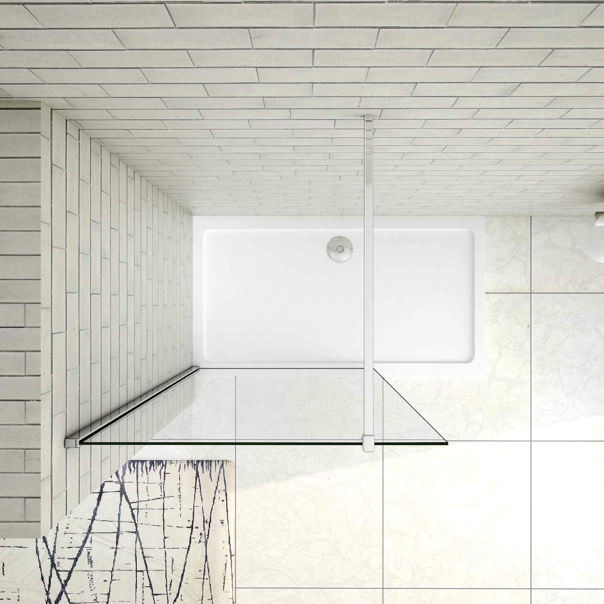 Braccio Di Supporto A Parete Per Doccia Walk-In - Estensibile 70-120 Cm, Doppio Snodo 180°, Acciaio Cromato Lucido