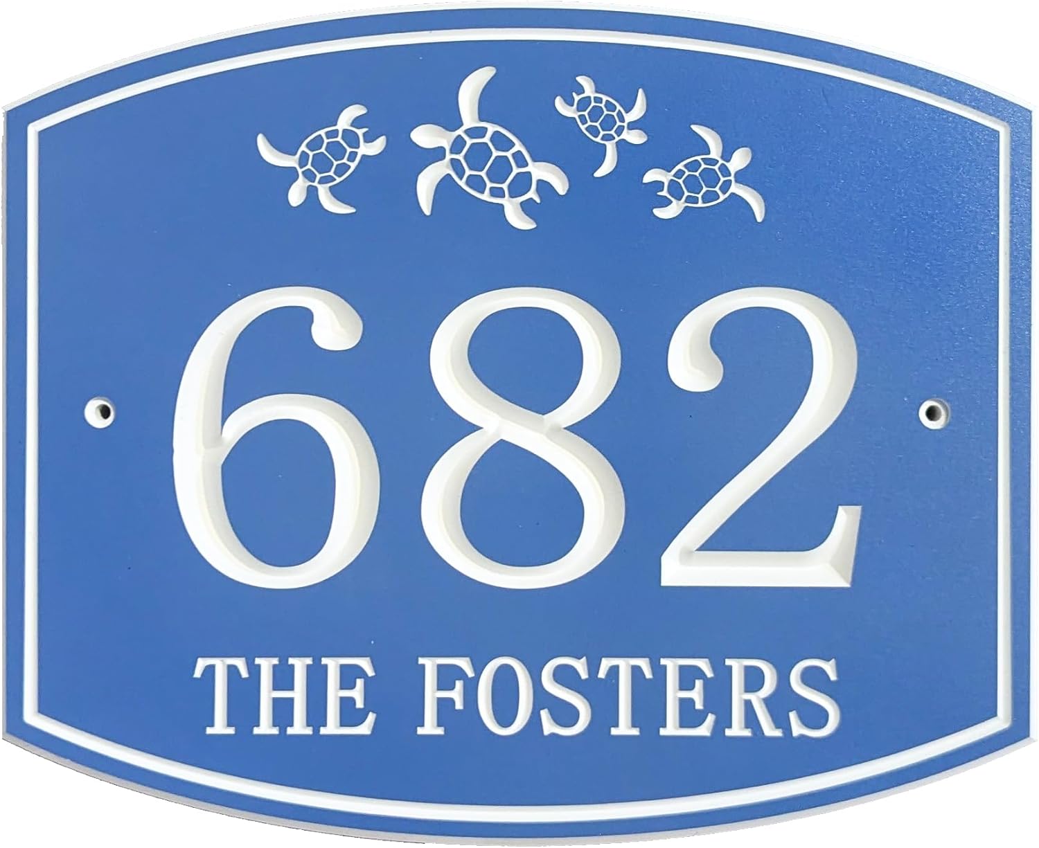 Coastal House number sign - Carved and Painted House Number With Sea turtle Design, Last name, Street name, Outdoor, Weatherproof, Durable, Beach, Coastal, turtle