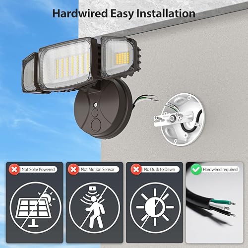 Miniatura 2 de Olafus Luces de inundación de 80 W para exteriores, luces de seguridad LED de 8000 lm controladas por interruptor, reflectores exteriores