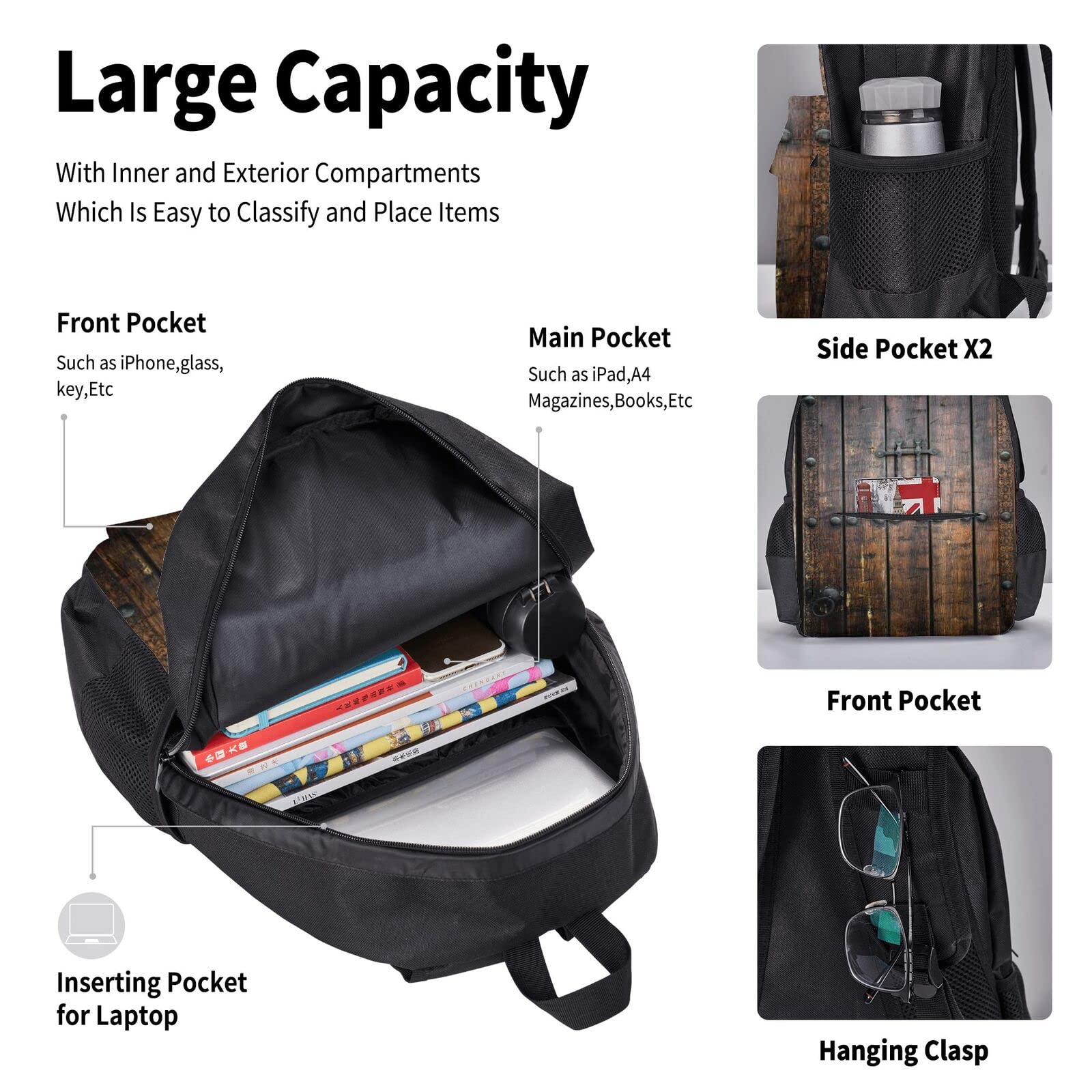 Onyx Stone Blassblaues Schulbücher-Set mit Lunchtasche, Federmäppchen, Reise, Laptop, Rucksack, Schultasche, 3-teiliges Set