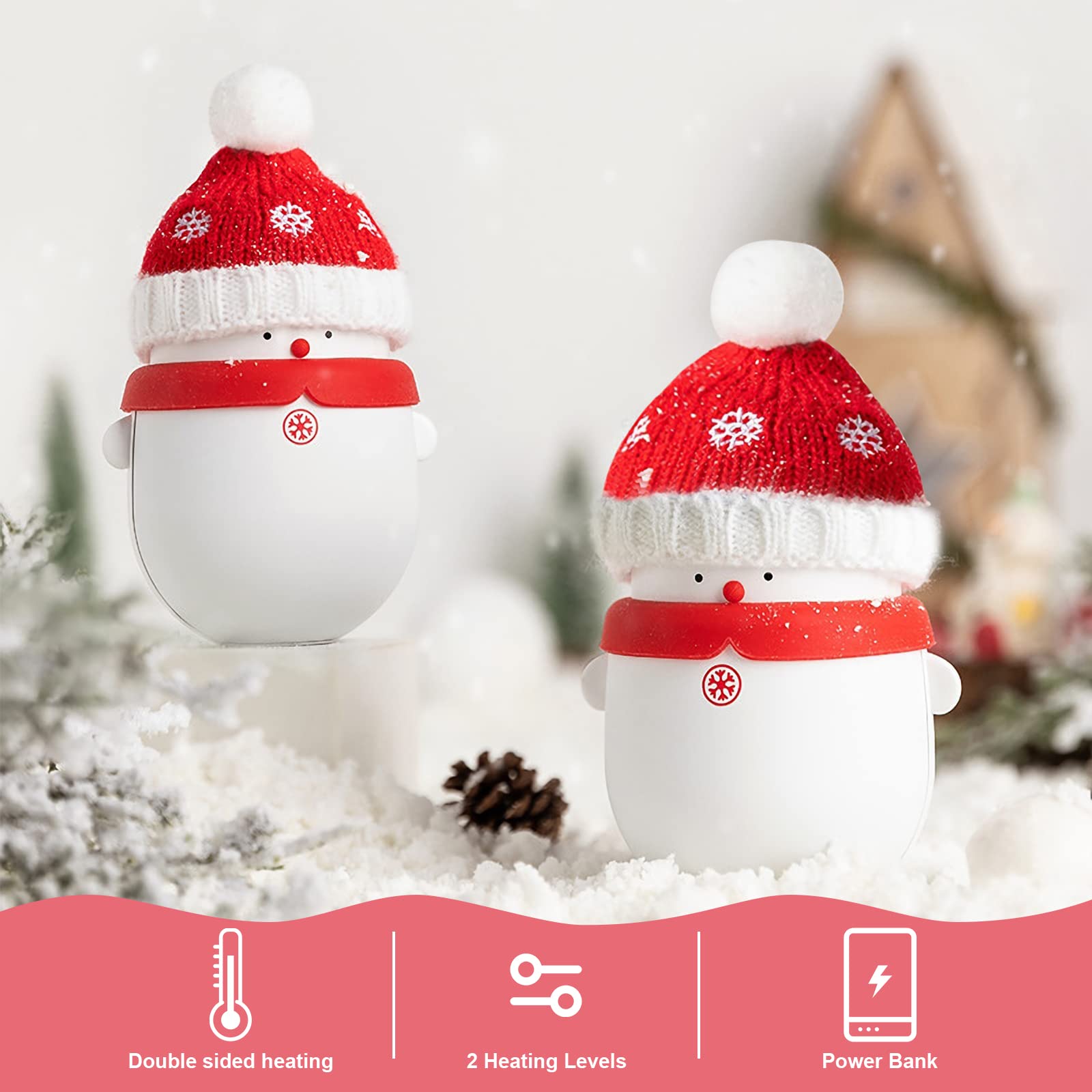 Chauffe-mains Rechargeable 10000mAh En Forme De Bonhomme De Neige - Powerbank Et Chauffage 2 En 1 | Cadeau De Noël