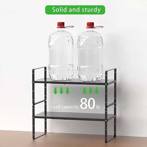 Miniatura 4 de Estante de almacenamiento expandible apilable para cocina, baño, despensa, armario de especias, encimera, escritorio de oficina en casa, resistente,