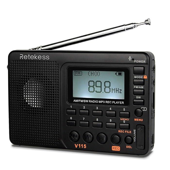 Buy Retekess V115 Digital Radio AM FM, Portable Shortwave Radios