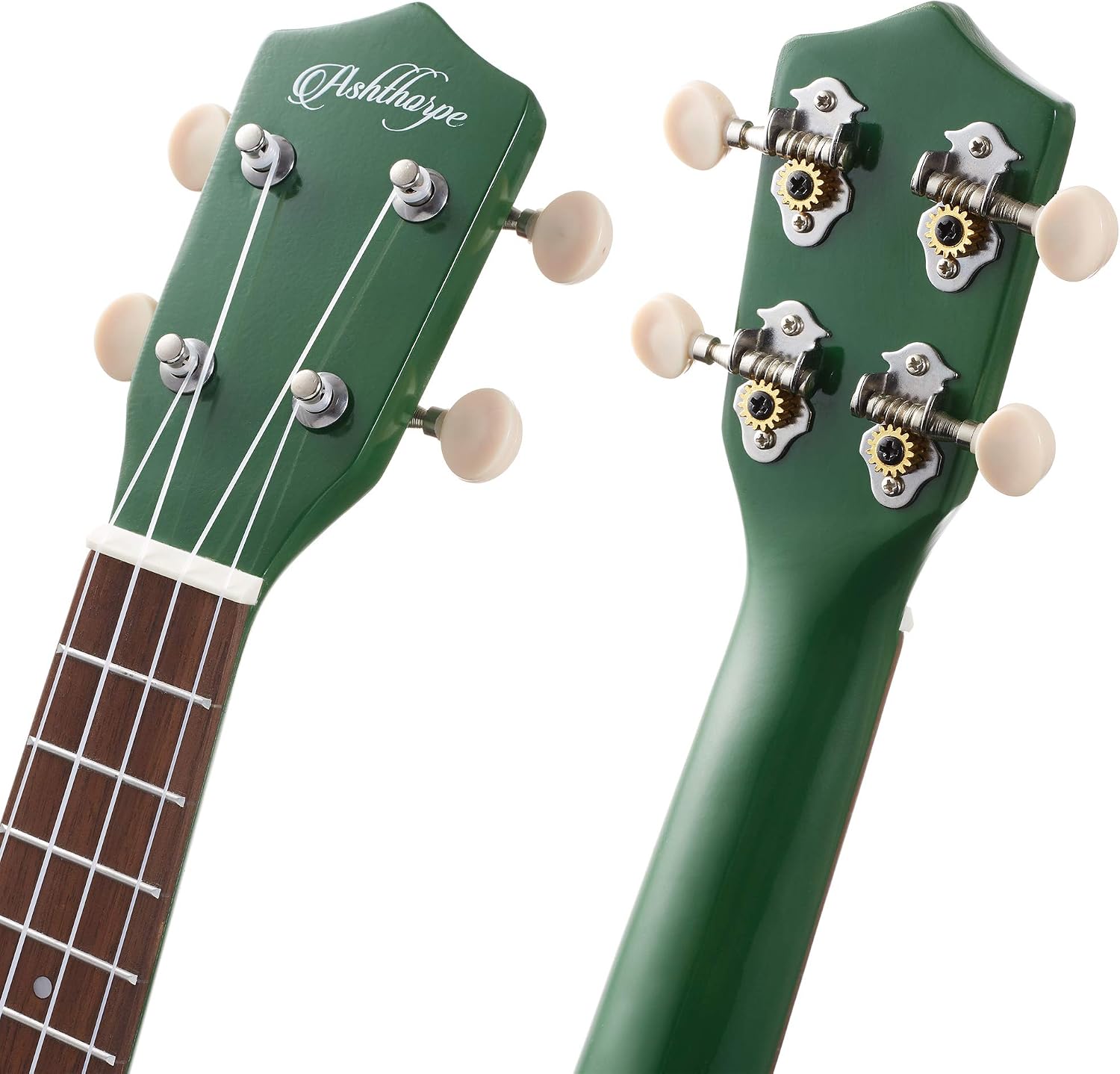 Ashthorpe Soprano Ukulele Bundle (Green) - 21-Inch Uke Beginner Starter Kit with Gig Bag, Cloth, and Picks