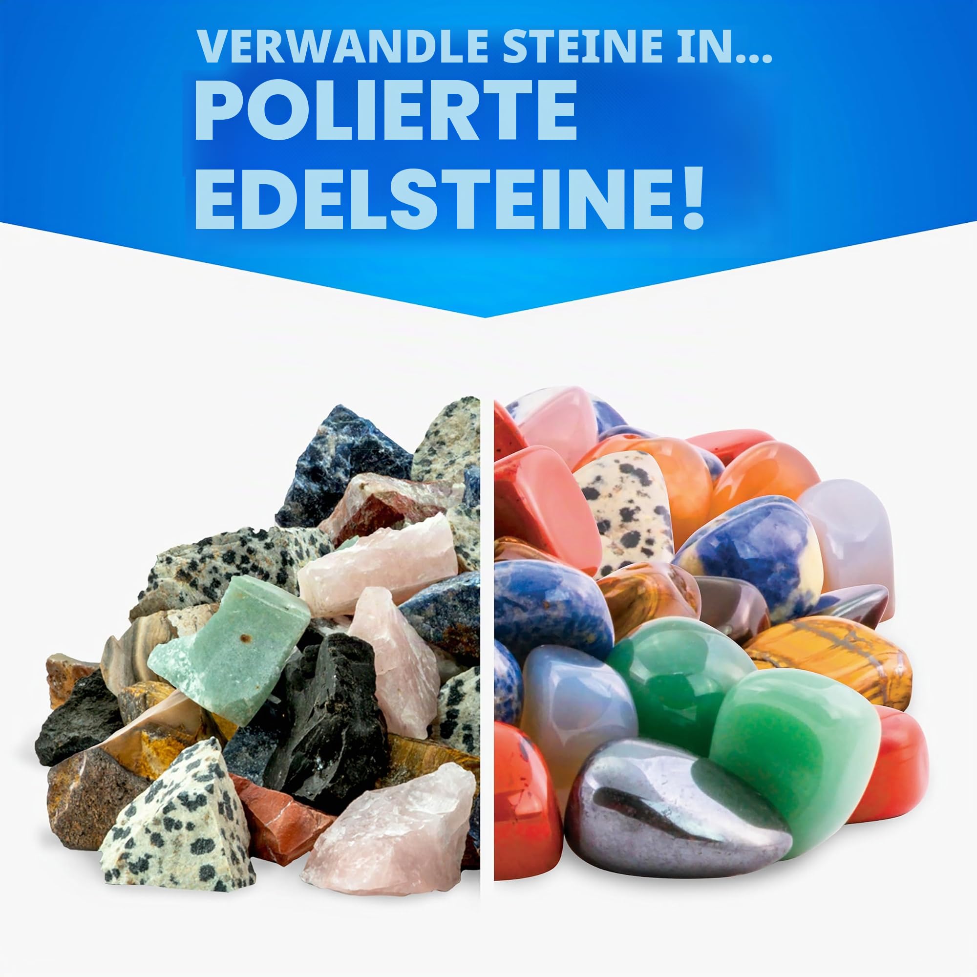National Geographic Zubehör für Gesteinstrommel, 4-stufige Gesteinspolierung, Keramikgranulat, GemFoam-Politur, 1,36 kg Madagaskar-Gesteine, super für alle Gesteinstrommeln Geeignet