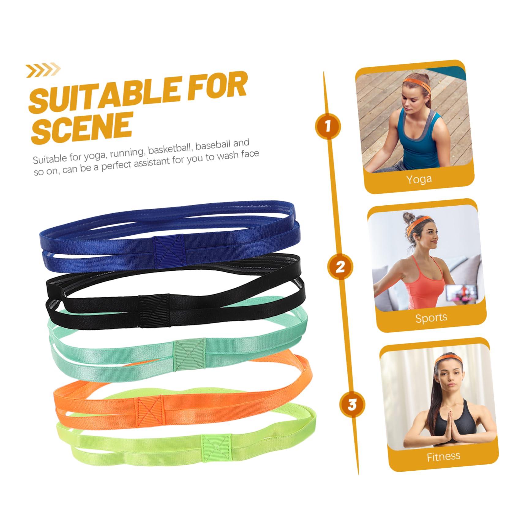 Toyvian Teiliges Elastisches Sport Stirnband rutschfest Und Atmungsaktiv Für Yoga Fitness Und Outdoor Aktivitäten Bunten Farben Neon
