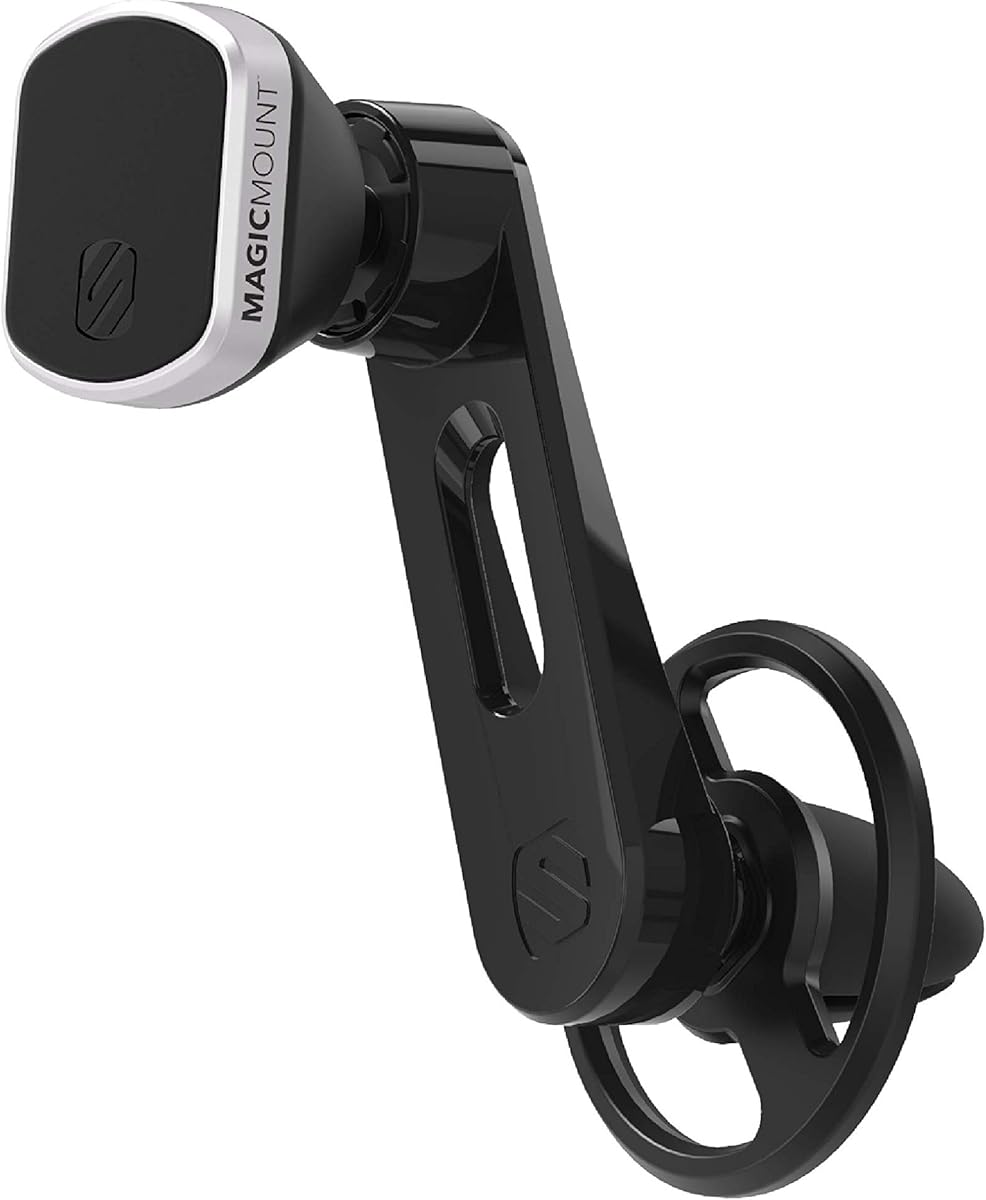 Scosche MM2VP2SR-SP MagicMount Pro FreeFlow Magnetic Car Phone Holder - Strong Magnet Mount for iPhone and Android - Secure Magnetic Cell Phone Air Vent Mount - Universal 360° Mobile Cellphone Holder
