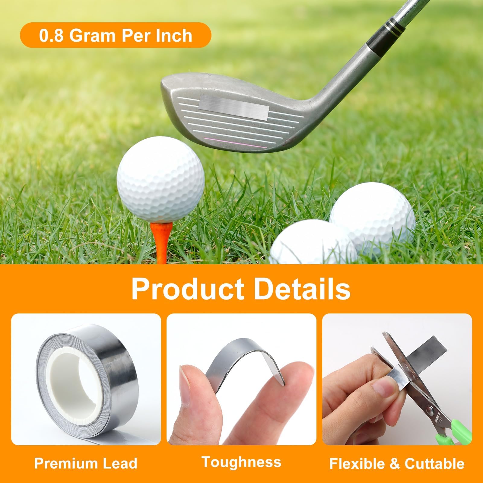 Lead Tape Golf, Professional Swing Weight Adjustment Kit, High Density Self Adhesive Grip Tape for Golf Clubs, Tennis Rackets and Sports Equipment, Complete Golf Lead Tape Set with Easy Application 1