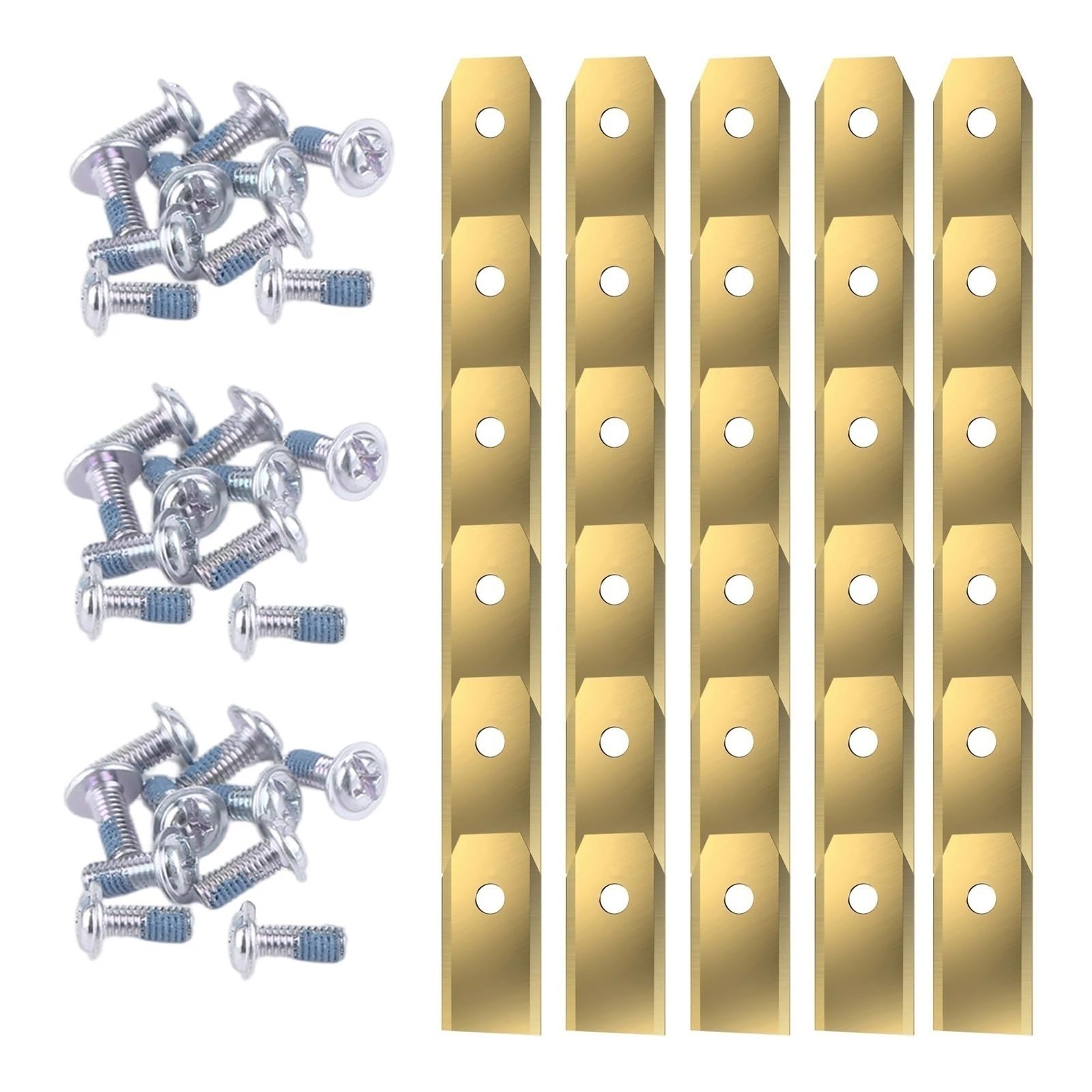 Compatible Con Cuchillas De Repuesto for Cortacésped Inteligente Segway Navimow | 30 piezas, con tornillos, Kit de cuchillas de corte for cortacésped de acero inoxidable, 35x18x0,9 MM(Gold)