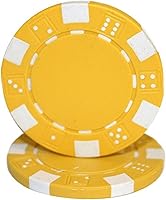 Vista 7 de Brybelly 50 fichas de póquer de cerámica compuesta, rayas, 2.5 onzas