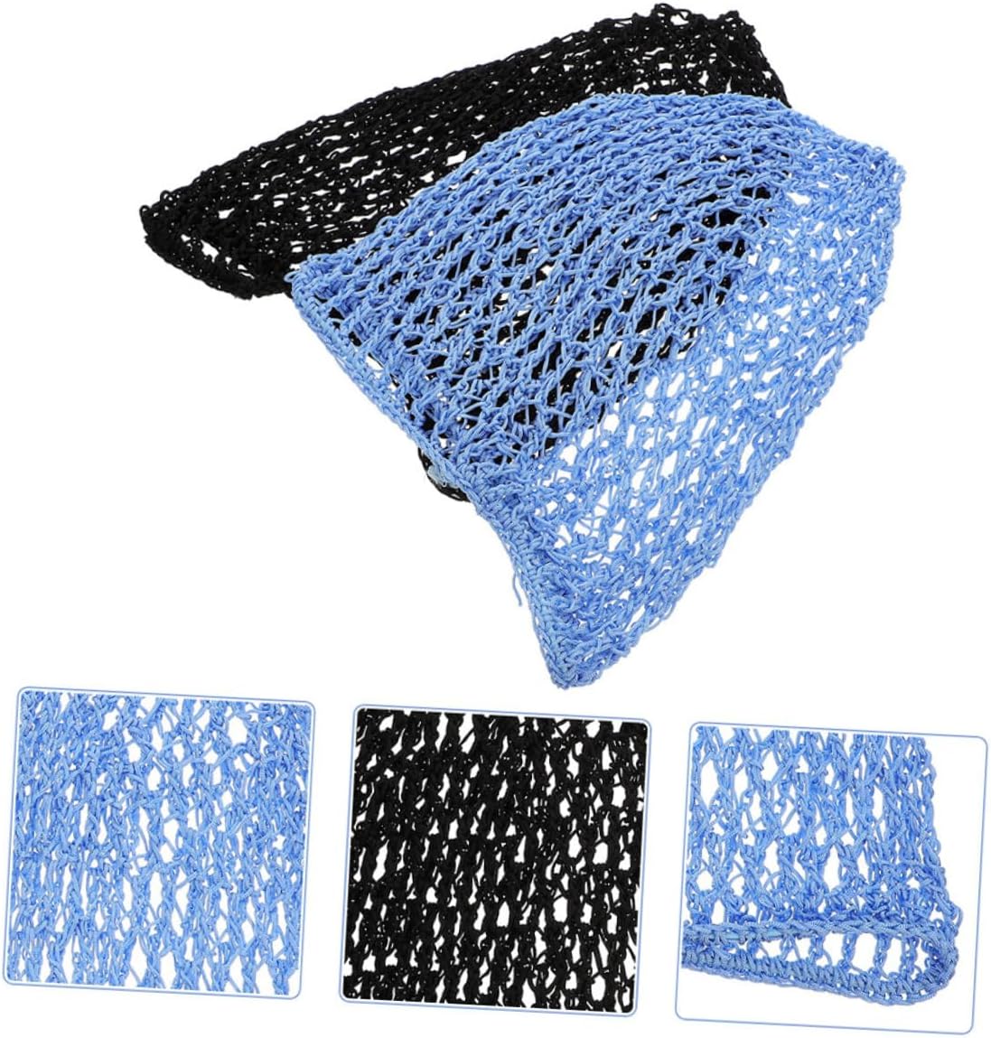 4pcs Soft Crocheted Hairnets for Women Men Elastic Mesh Sleep Caps for Long Short Curly Hair Handmade Hair Covers Pink Khaki Black and Light Blue