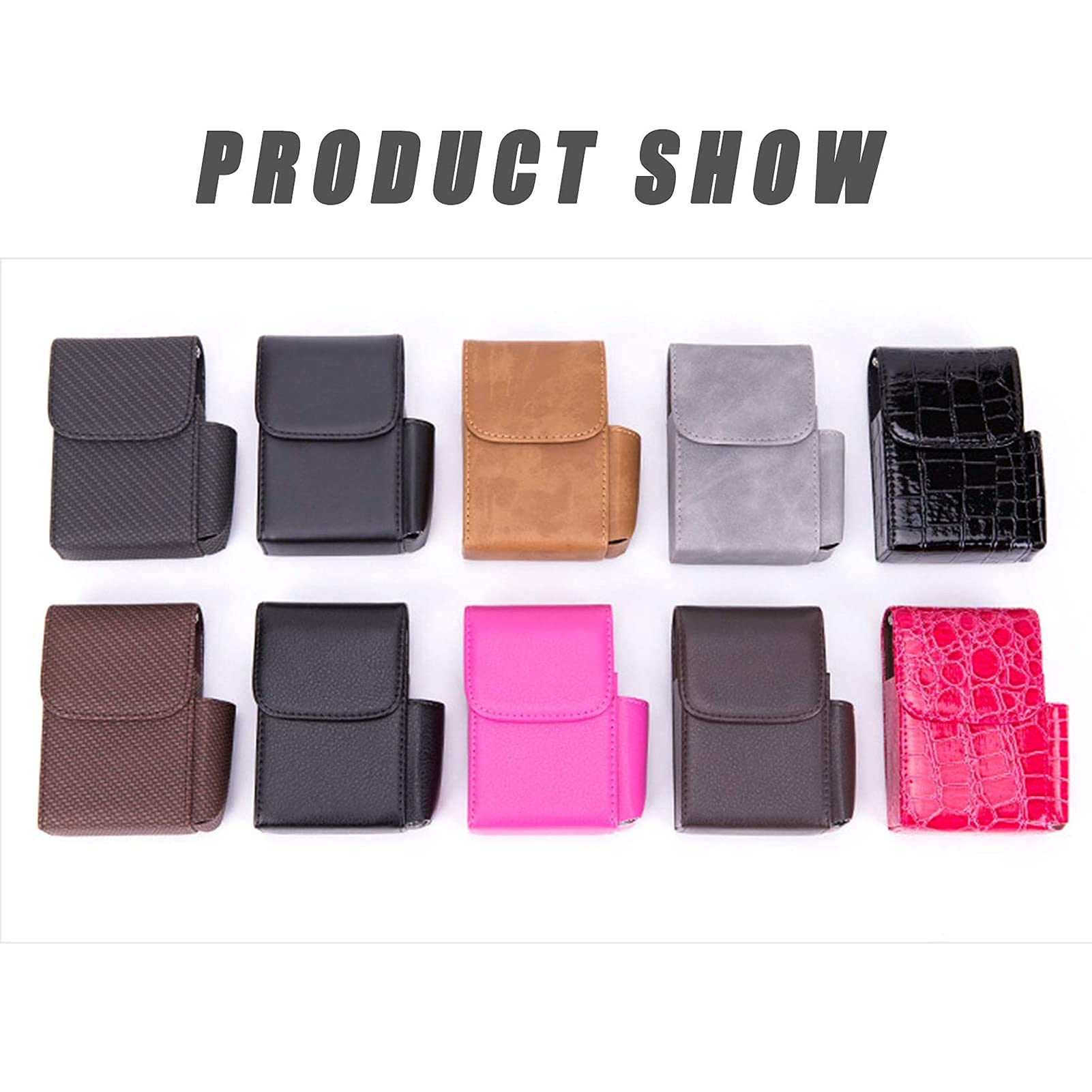 Portasigarette in pelle, ultra sottile, portatile, con slot per accendino e passante per cintura, accessorio perfetto per fumare e regalare
