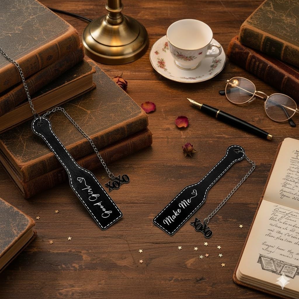 Dark Romance Bookmark for Women,Funny Reding Metal Bookmarks for Adults,Book Club Reading Book Lover Bookmarks Bulk Gifts for Women (2PC XOXO) - Image 3