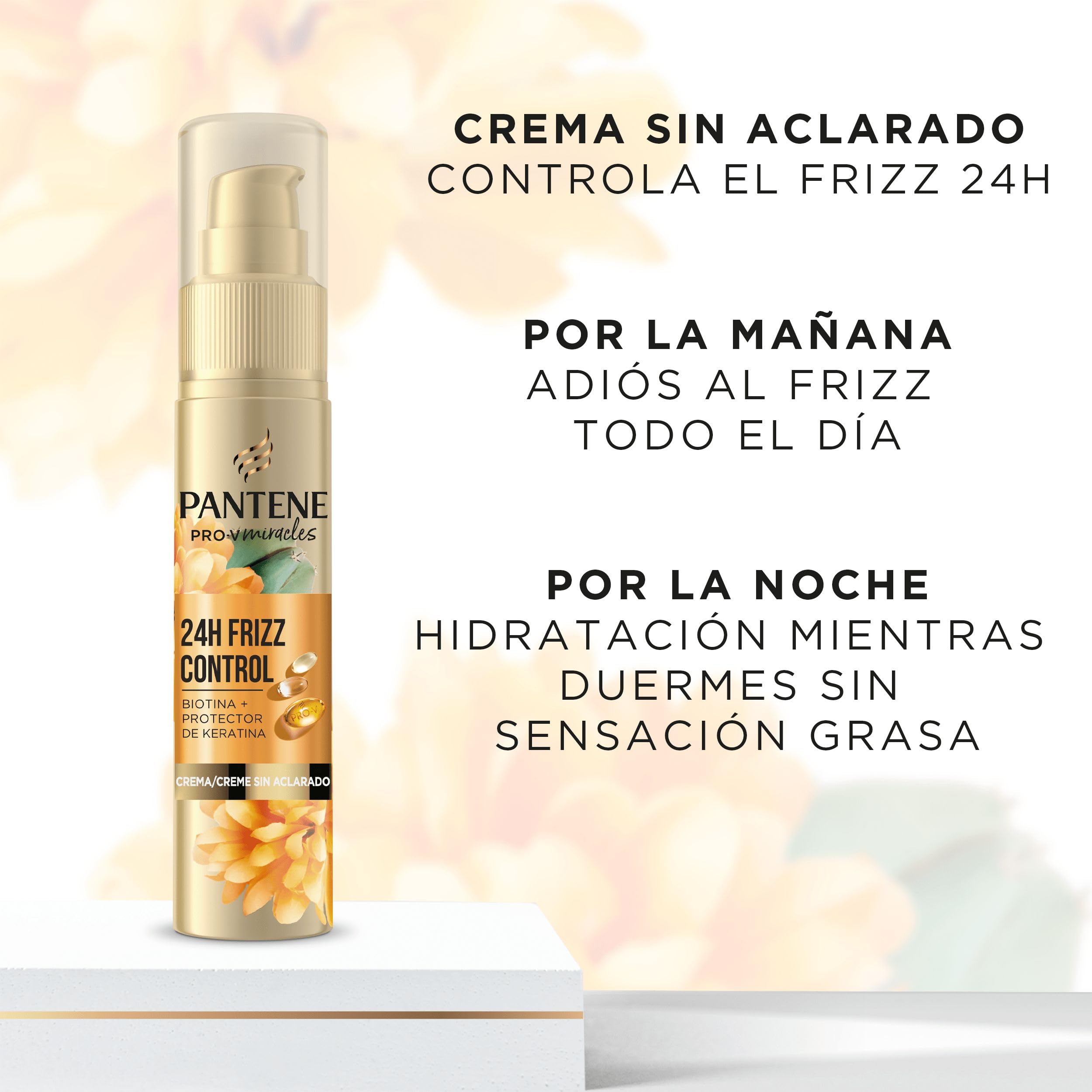 Pantene Frizz Control Sérum con Biotina y Keratina 70ml Tratamiento Acondicionador Sin Aclarado para Pelo Seco y Dañado. Resultados Instantáneos para una Suavidad Duradera. Fijación Flexible